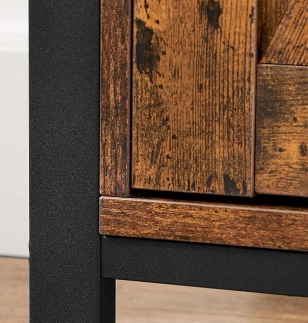 Modcraft Industrial Storage Cabinet with Sliding Door, Adjustable Shelf, Open Compartment for Entryway & Living Room