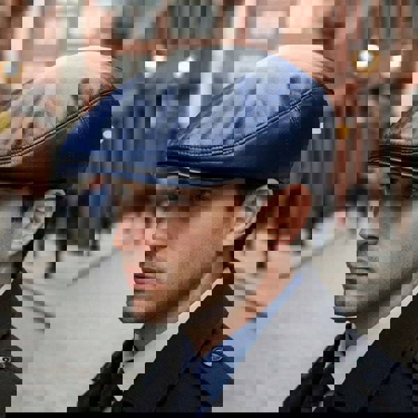 Infinity Leather Men's Real Leather Ivy Newsboy Peaked Flat Cap