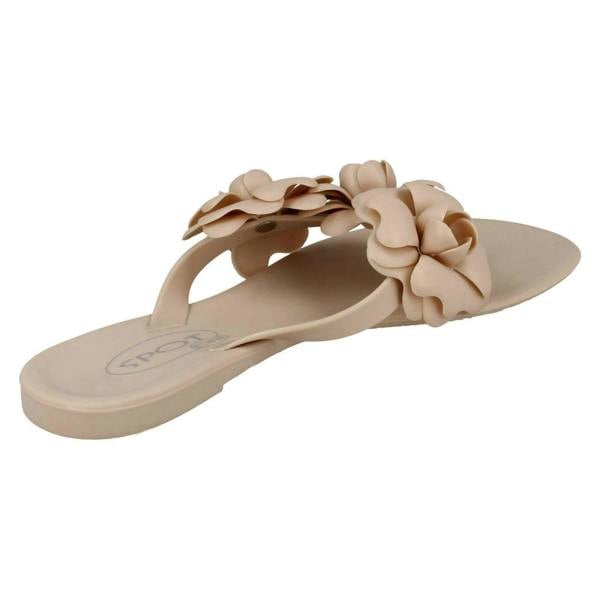 Spot On Ladies Spot On Flat Jelly Toepost Sandals