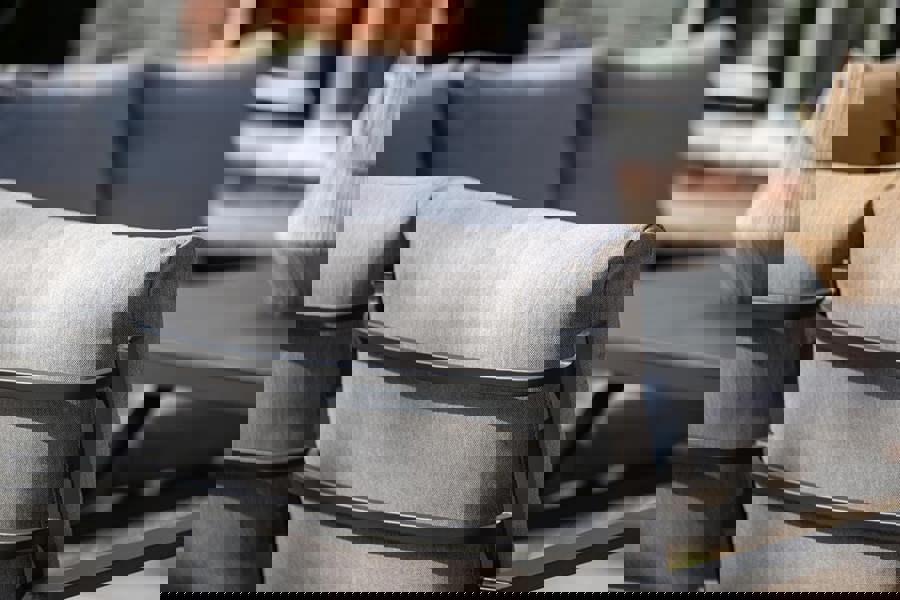 Garden Impressions Sergio - Lounge & Dining Corner Sofa, with Table, Bench and Optional Chair - Light Grey Cushions