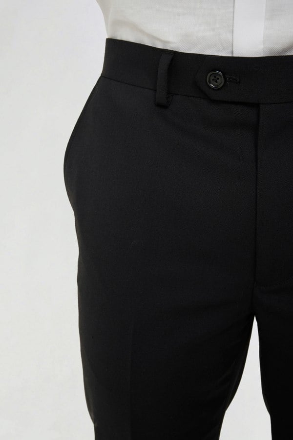 Harry Brown London Leo Tuxedo Dinner Trousers with Satin Stripe Detail - Black