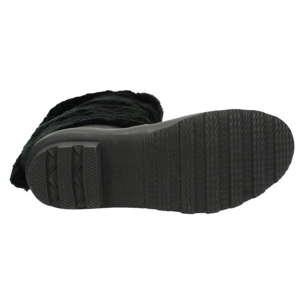 Spot On Ladies Spot On Flat Fur Upper Wellington Boots