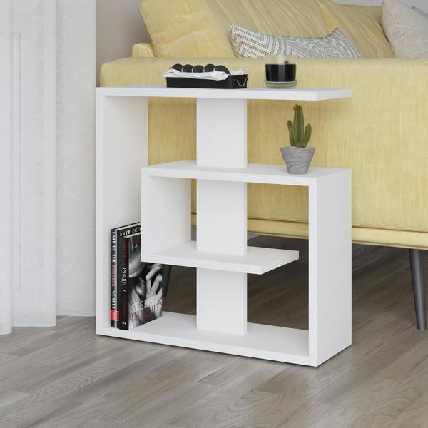 Decortie Saly Modern 3-Tier Compact Side Table with Storage Shelves 57cm