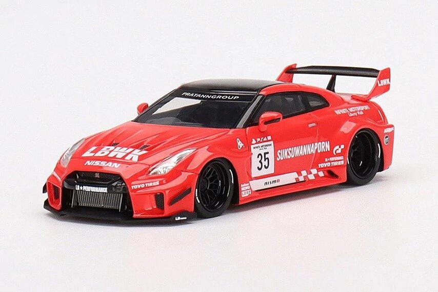 MCSlots LB-Silhouette Works GT Nissan 35GT-RR Ver.1 Red Black LBWK 1:43 Scale TSMV0010