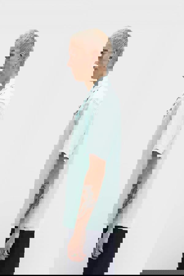 Supplied Fashion Fred Perry Compress Mesh Revere Shirt Light Ice Blue