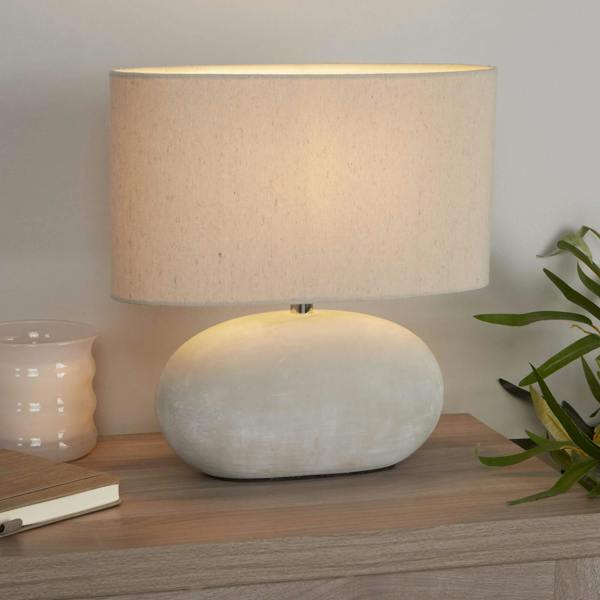 Pagazzi Lighting Eveline Grey Ceramic Table Lamp