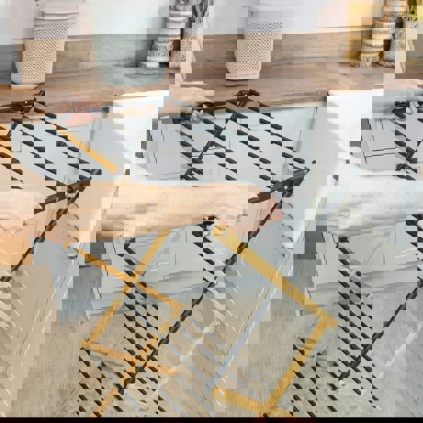 JVL Bamboo Extendable 3 Tier Concertina Clothes Airer, Brown