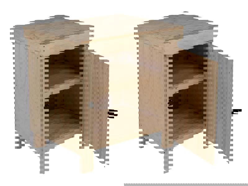 Arbor Garden Solutions Wooden Plywood Top Workbench With Lockable Cupboard (V.9) Double Shelf