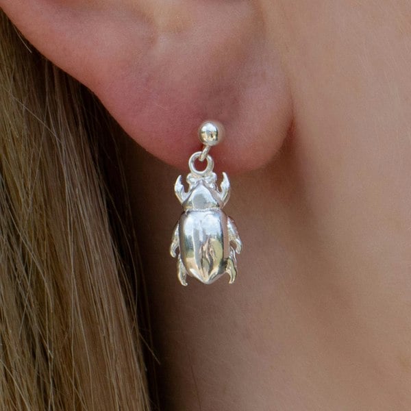 Mylee London Beetle Silver Earrings