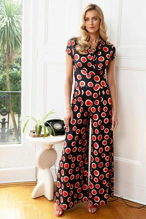 HotSquash Wide Leg Jumpsuit with Cap Sleeves