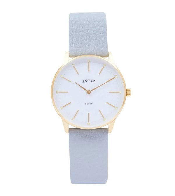 Votch Gold & Dove Grey Watch | Solar Classic