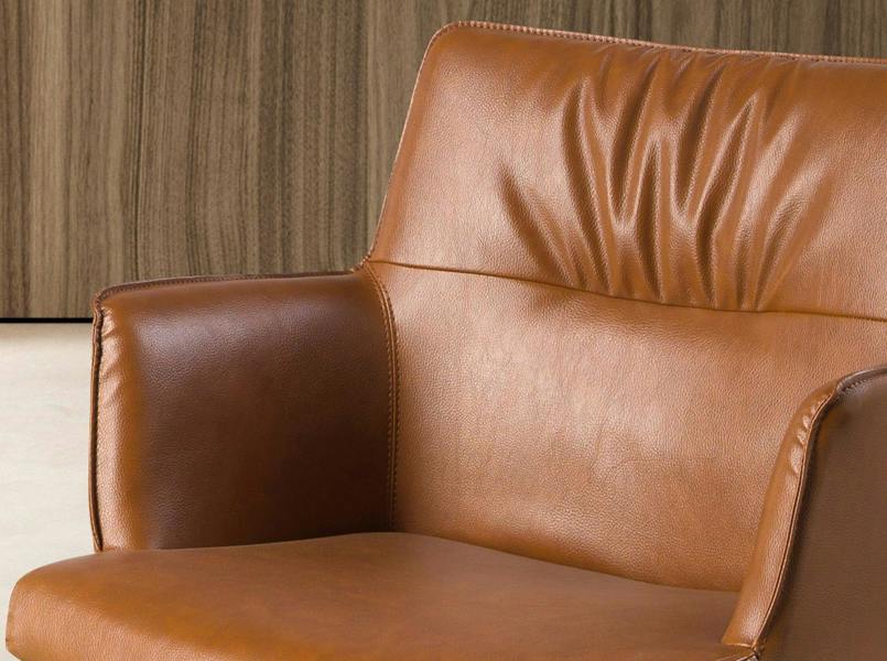Angel Cerdá Cognac brown leatherette swivel chair 4193