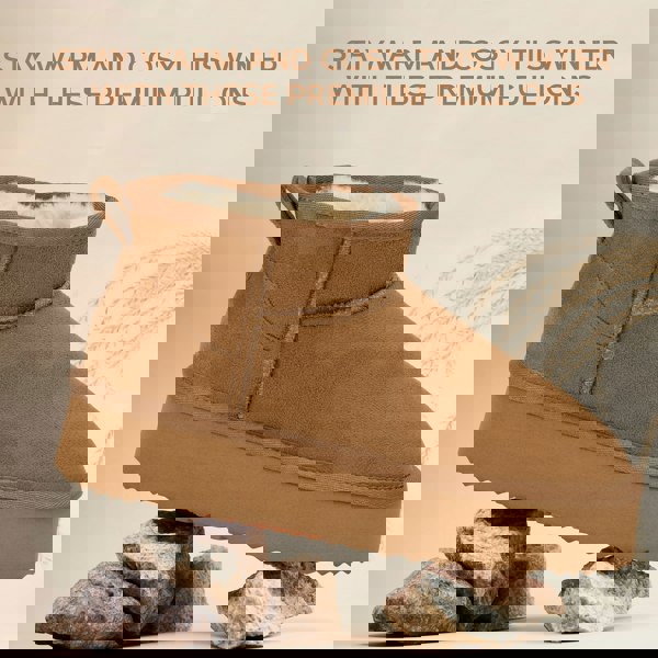 VIVA Women's Faux Fur Lined Platform Boot Slippers Memory Foam Rubber Sole