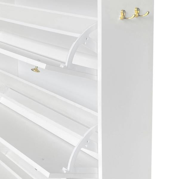 HYGRAD BUILT TO SURVIVE Shoe Storage Cabinet Flip Doors Type Entryway Shoe Rack Storage Organizer Footwear Organiser Space-saving w/ 3 Drawers
