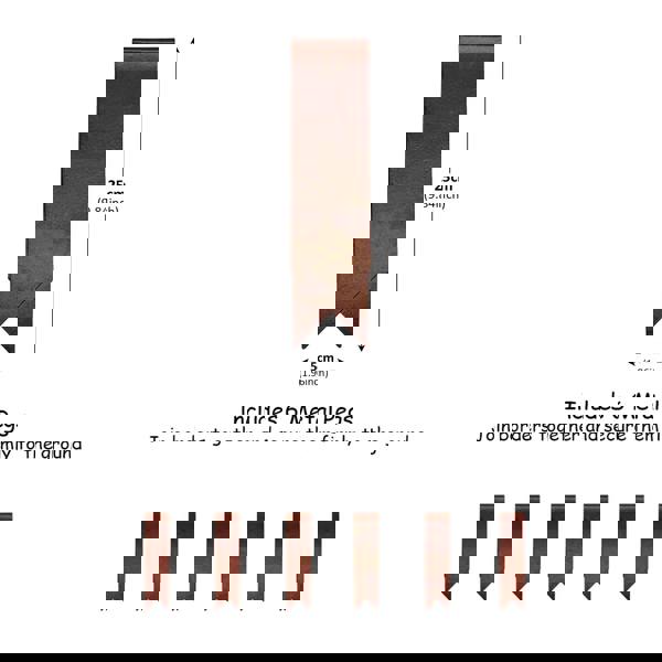 Clips for rust metal edge 20cm high with dimensions on a white background 