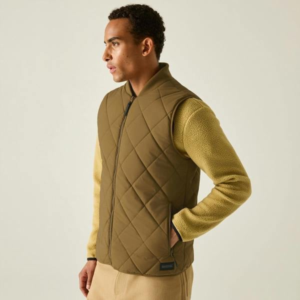 Regatta Mens Harvin Diamond Quilt Body Warmer - Rich Tan - 