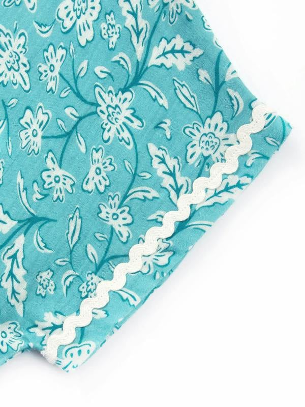 Kite Womens Organic Chilfrome Muslin Dress Ocean Bloom