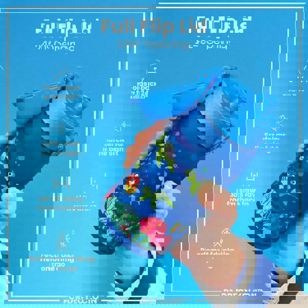 ION8 Leak Proof Kids Water Bottle, Recyclon, Sea Turtle, 350ml (12oz)