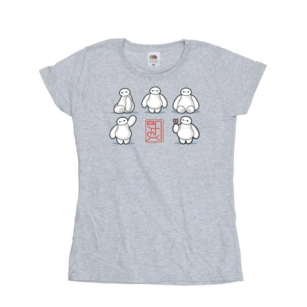 Disney Womens/Ladies Big Hero 6 Baymax Many Poses Cotton T-Shirt - Sports Grey