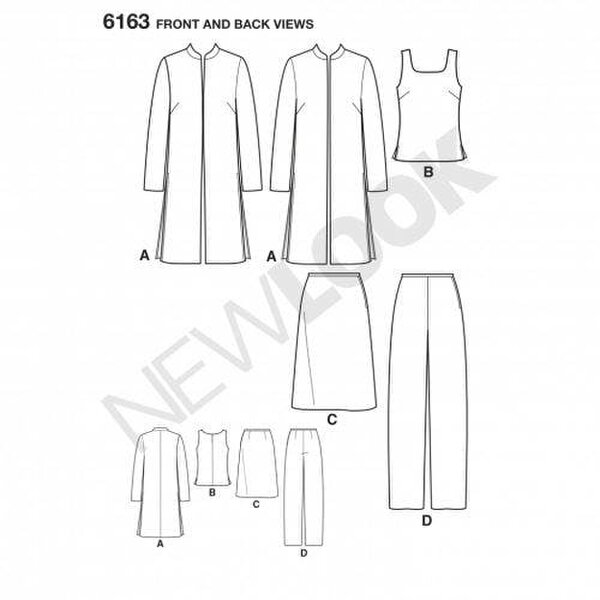 New Look Sewing Pattern 6163, Jackets, Trousers, Skirts, Suits, Tops for Women, 8-10-12-14-16-18 - Easy