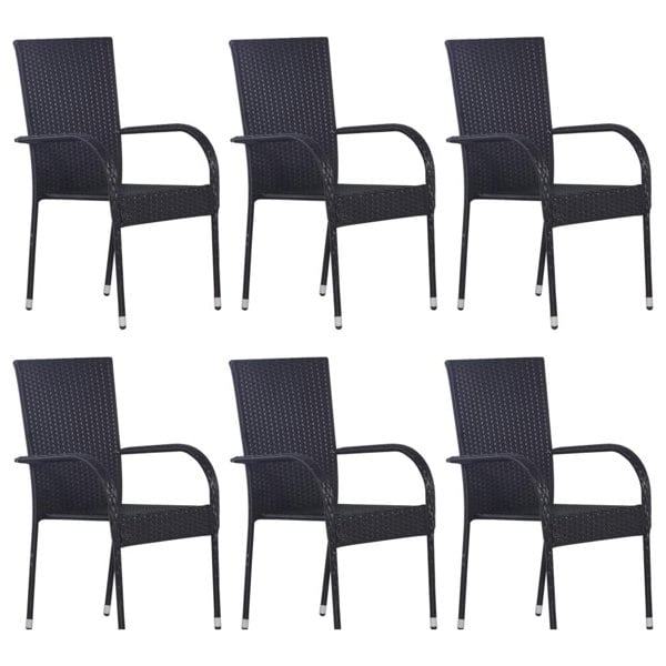 Berkfield 7 Piece Garden Dining Set Black