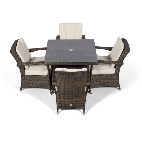 Giardino Arizona Square 4 Seater Rattan Patio Dining Set