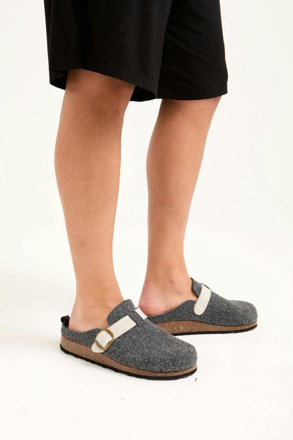 Mister You Jordan Mule Slippers in Charcoal - Sleepwear & Loungewear