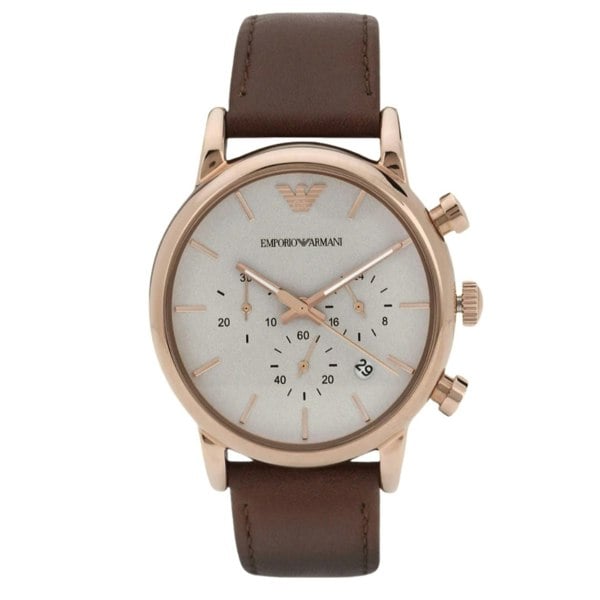 Emporio Armani Brown Strap Rose Gold Watch