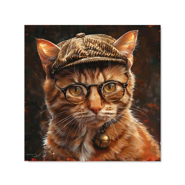 Warren Reed - Designer Dapper Ginger Cat with Cap Kitchen Splashback