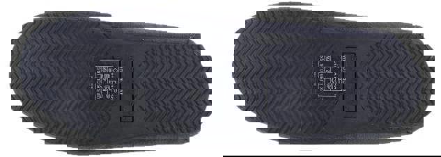 US Polo Assn Mens Slip On Loafer Backed Moccasin Style Slippers, black slip-on moccasin slippers with a textured sole and a classic design suitable for casual wear.