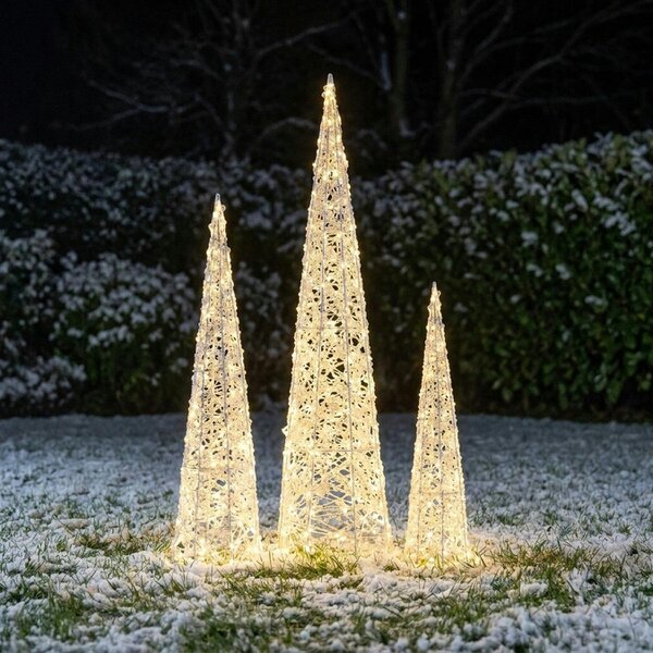 Garden Greatness Graduated LED Light-Up Festive Cones Set