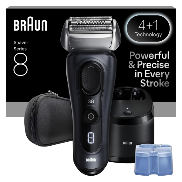 Braun Series 8 8663CC Electric Shaver, SensoAdapt, SmartCare Center - Grey
