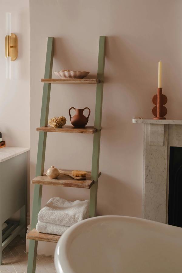 Statement Furniture Florence Ladder Shelf Wooden Shelving Unit Lean-Up Shelf