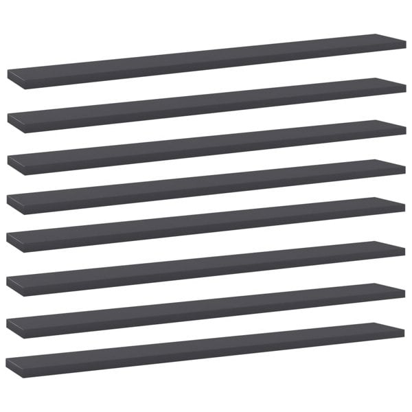 Berkfield Bookshelf Boards 8 pcs Grey 80x10x1.5 cm Engineered Wood