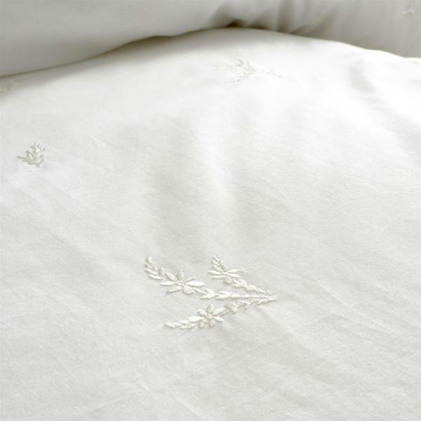 Lottie Embroidery White Duvet Cover Set