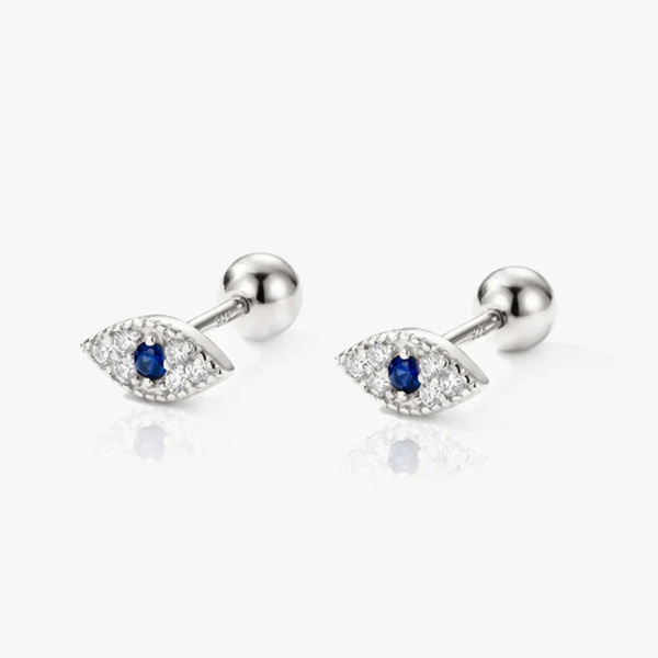 MUCHV Dainty Evil Eye Earrings - Screw Back