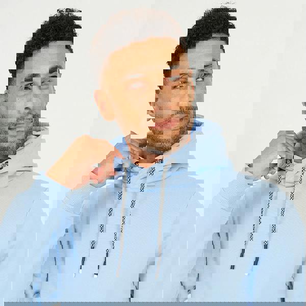 Brave Soul Blue Hoodie With Kangaroo Pocket - Blue Image 4