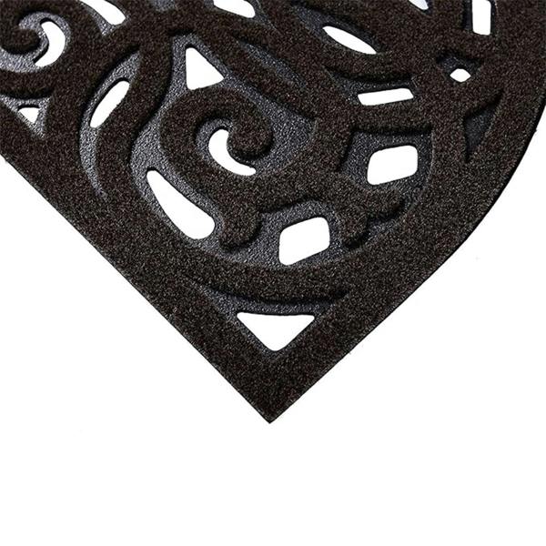 Nicoman Victorian Style Eco Halfmoon Outdoor Doormat - Chocolate