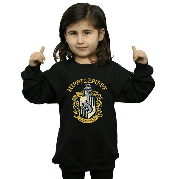 Harry Potter Girls Hufflepuff Cotton Sweatshirt - Black