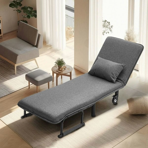 Upholstered Single Sleeper Chair Convertible Sofa Bed with Metal Legs Recliners Living and Home