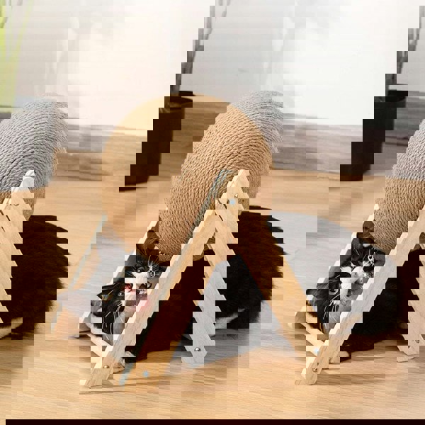 V-Shaped Wooden Cat Scratcher Ball: Fun and Functional Claw Care Living and Home