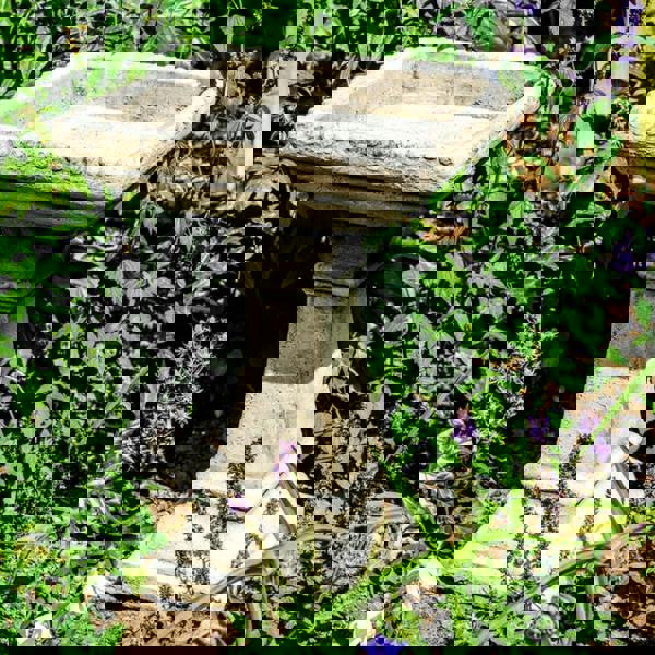 Minimalistic Castle Design Stone Birdbath