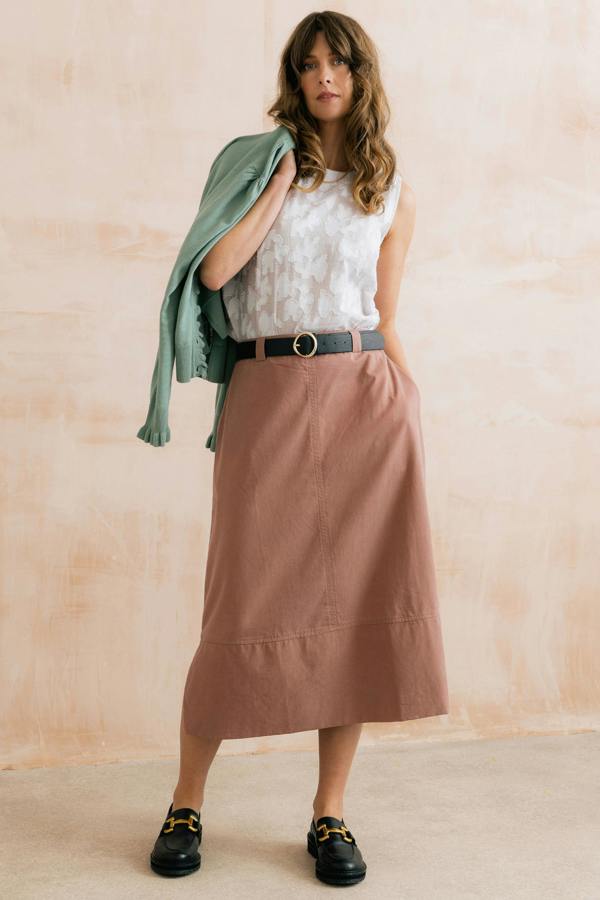 Lily & Me Estuary Midi Skirt Soft Pink