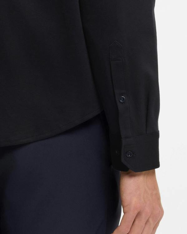 BOSS Green ST Motion Mens Long Sleeve shirt in cotton jersey with natural stretch - Dark Blue 402 | CHO | Designer Mens,Shirts,Long Sleeve