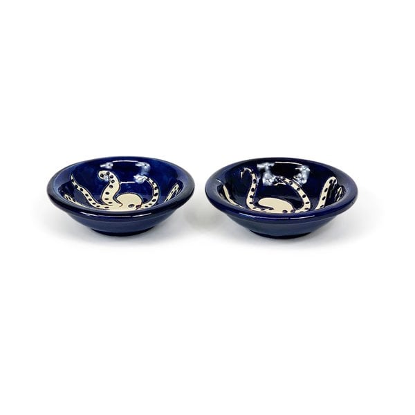 Set of 2 blue ceramic tapas bowls