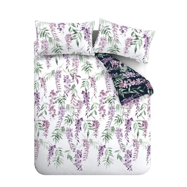 Wisteria White/Navy Duvet Cover Set