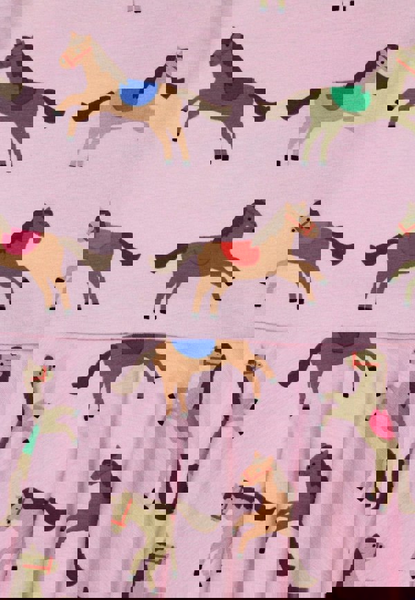 Organic Pink Horse and Pony Print Skater Dress - Toby Tiger