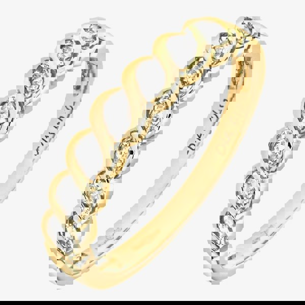 T. H. Baker 9ct Yellow Gold 0.10ct Diamond Swirl Half Eternity Ring PR07018Y