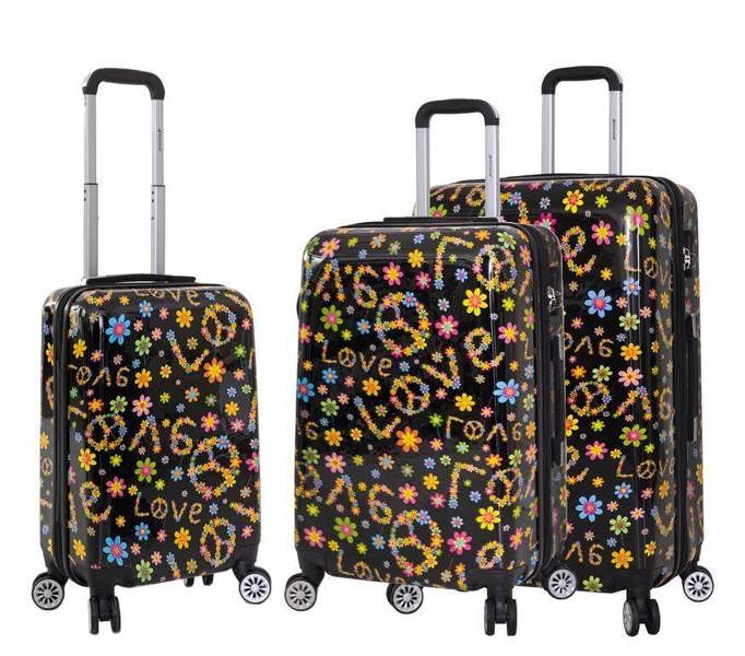 Snowball Hard Shell Printed Dual 4 Wheel Luggage Suitcase