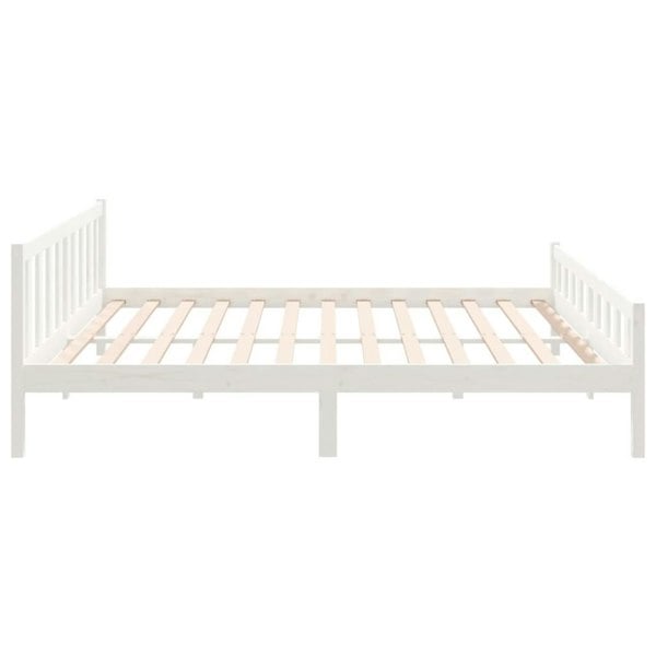 Berkfield Bed Frame White Solid Wood 160x200 cm